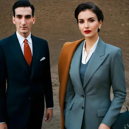 vintage man and woman,mobster couple,business icons,men's suit,suits,clue and white,spy visual,spy,husband and wife,wedding icons,the suit,business women,business people,businessmen,beautiful couple,w