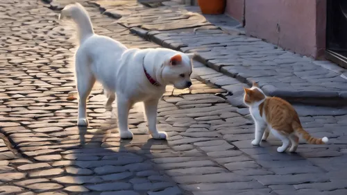 dog and cat,dog - cat friendship,street cat,cats playing,street dog,street dogs,strays,two cats,cordoba fighting dog,stray cats,hungarian pointing dog,chinese pastoral cat,stray dogs,white cat,dog cat,dog street,dog playing,cat greece,japanese bobtail,walking dogs,Photography,General,Natural