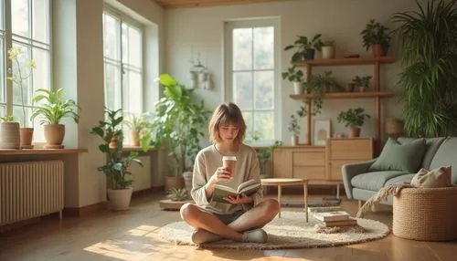 yotsuba,little girl reading,ikebana,girl sitting,relaxed young girl,playing room,girl studying,indoor,kids room,suzong,houseplant,green living,the little girl's room,giaimo,girl with cereal bowl,tea zen,house plants,humidifier,zakka,livingroom,Photography,General,Realistic