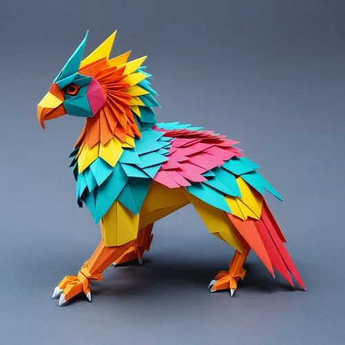 alebrije,gryfino,gryphon,phoenix rooster,simurgh,an ornamental bird,Unique,3D,Isometric