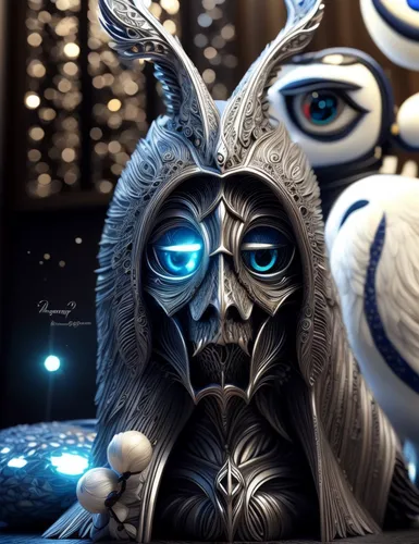 scarab,alien warrior,rabbit owl,oryx,eye of a donkey,ori-pei,dark elf,thumper,fantasy art,dark-type,masquerade,horus,southern white faced owl,kosmus,silver,capricorn,the blue eye,sphinx pinastri,lokportrait,garuda