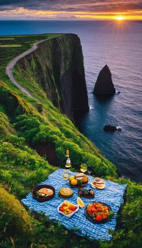 dinner for two,eastern iceland,romantic dinner,faroe islands,irish meal,picnic,northern ireland,ireland,outdoor cooking,idyllic,bahian cuisine,breakfast table,iceland,irish food,orkney island,breakfast outside,nusa penida,table setting,jeju island,hollandaise sauce,Illustration,Japanese style,Japanese Style 11