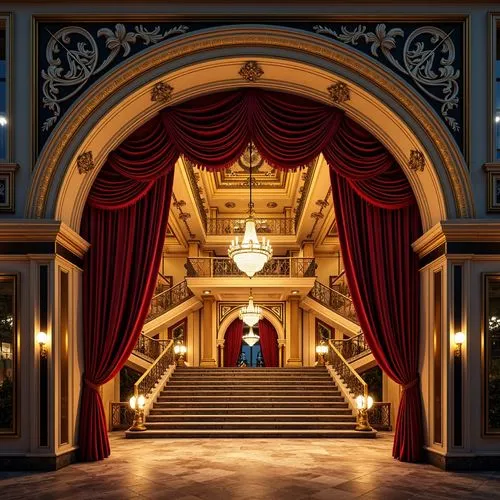 proscenium,theater stage,theater curtain,theatre stage,theatre curtains,theater curtains,ballroom,stage curtain,ornate room,3d render,emporium,circus stage,theater,stage design,old opera,theatines,theatre,coronation,opera,hall of the fallen