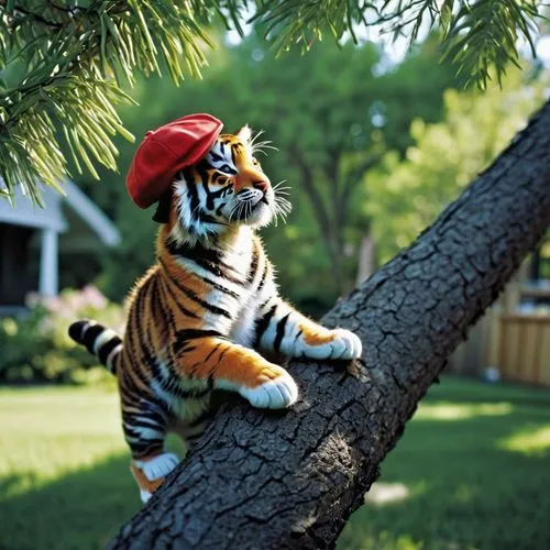 lawn ornament,a tiger,young tiger,tiger cat,he is climbing up a tree,tiger cub,animals play dress-up,tigerle,chestnut tiger,amurtiger,tiger,tigger,tree pruning,asian tiger,king of the jungle,tigers,tiger png,garden ornament,toyger,malayan tiger cub,Photography,Fashion Photography,Fashion Photography 20