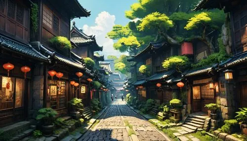 kyoto,narrow street,tsukemono,ryokan,izakaya,old linden alley,medieval street,alley,ancient city,alleyway,bukchon,kiyomizu,meteora,koyasan,asakusa,japan landscape,nikko,kanazawa,village street,shanghai,Conceptual Art,Fantasy,Fantasy 17