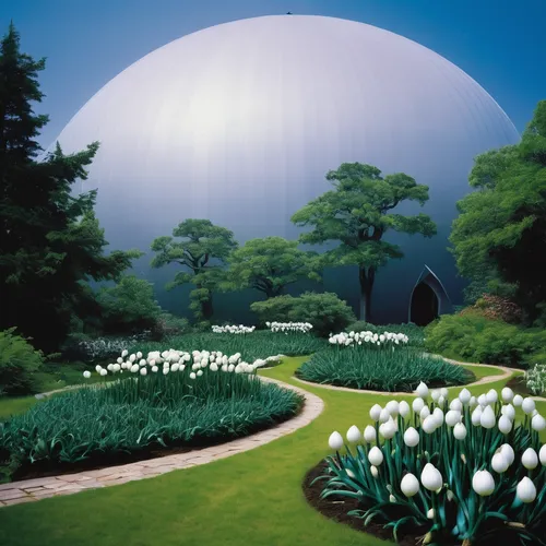 epcot center,flower dome,epcot ball,epcot spaceship earth,terraforming,futuristic landscape,planetarium,globe flower,alien planet,alien world,garden of plants,musical dome,spheres,exoplanet,biome,epcot,fairy world,japan garden,botanical garden,sphere,Conceptual Art,Sci-Fi,Sci-Fi 20