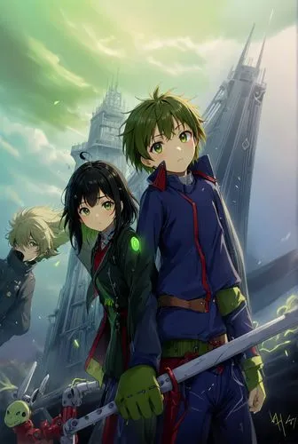 eguren,geass,dragon slayers,guren,the three magi,swordsmen,Anime,Anime,Realistic