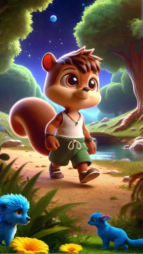 children's background,conker,game illustration,squirell,cartoon video game background,android game,action-adventure game,chinese tree chipmunks,nutria-young,hog xiu,cute cartoon image,cute cartoon cha