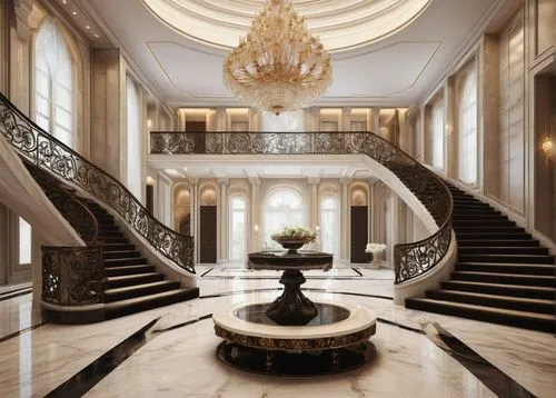 marble palace,staircase,winding staircase,luxury home interior,entrance hall,cochere,opulence,palatial,circular staircase,opulently,palladianism,opulent,foyer,outside staircase,art deco,ornate,mansion,staircases,neoclassical,poshest,Illustration,Paper based,Paper Based 02