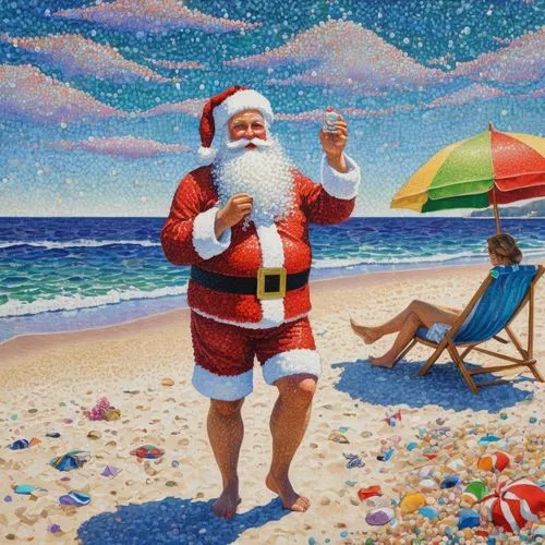 santa claus at beach,christmas on beach,santa claus,santa and girl,christmas island,father christmas,santaji,santa,natal,christmas santa,santa stocking,north pole,santa clause,claus,ho ho ho,st claus,santas,santa claus with reindeer,santa barbara,scared santa claus,Conceptual Art,Daily,Daily 31