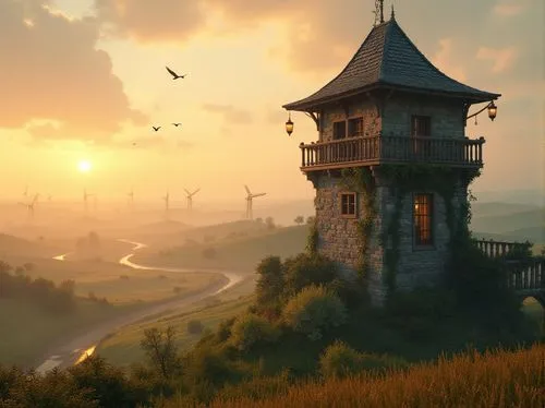 watch tower,eyrie,watchtower,rattay,watchtowers,lookout tower,riftwar,fantasy landscape,summit castle,beleriand,gold castle,fantasy picture,witcher,nargothrond,fairy tale castle,castle of the corvin,theed,knight's castle,fairytale castle,cryengine,Photography,General,Realistic