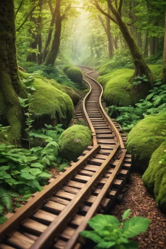 wooden track,wooden railway,aaa,wooden train,railway track,train track,railroad trail,green train,railroad track,rail road,railtrack,rail way,wooden path,railroad line,wooden bridge,railroad,narrow-gauge railway,rail track,the selketal railway,old tracks,Conceptual Art,Fantasy,Fantasy 31