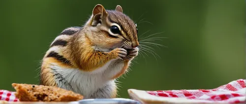 At a picnic in the countryside, a hungry chipmunk sneaks up and pokes a finger searching for food.,hungry chipmunk,eastern chipmunk,chipmunk,tree chipmunk,almond meal,small animal food,squirell,backli