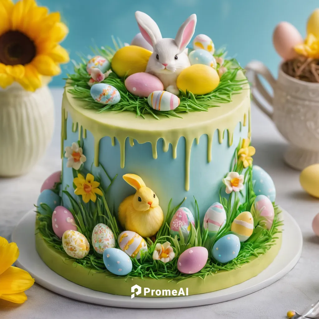 A easter theme cake,easter cake,easter theme,easter pastries,easter rabbits,easter décor,easter celebration,easter decoration,easter background,easter bunny,easter bread,easter-colors,rabbits and hare