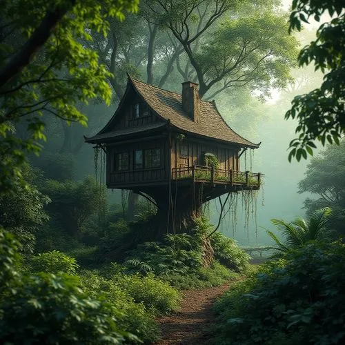 house in the forest,tree house,treehouse,treehouses,tree house hotel,stilt house,Photography,General,Realistic