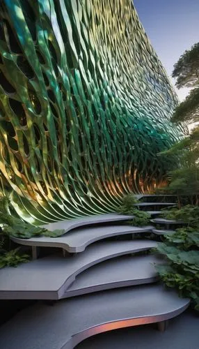 kaust,ucsd,barangaroo,embl,wave wood,interlace,futuroscope,biospheres,undulating,biomimicry,royal botanic garden,morphosis,heatherwick,biopiracy,helix,unsw,futuristic art museum,california academy of sciences,bjarke,futuristic architecture,Illustration,Retro,Retro 20