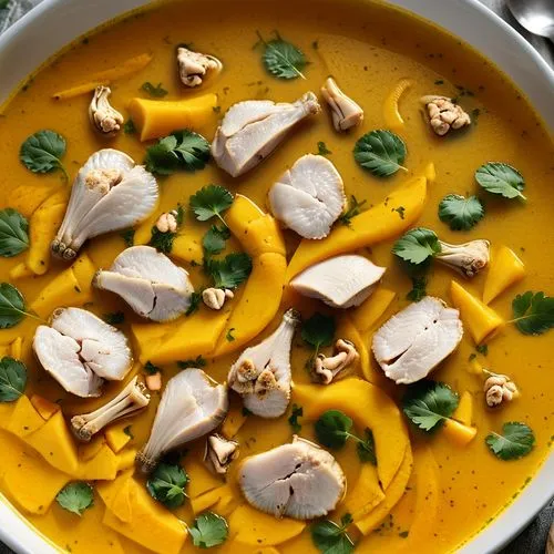 姜黄鸡汤,yellow curry,pumpkin soup,carrot and red lentil soup,kadhi,cream of pumpkin soup,massaman curry,korma,kare-kare,kare - kare,thai curry,corn crab soup,butter chicken,tom kha kai,red curry,moqueca,