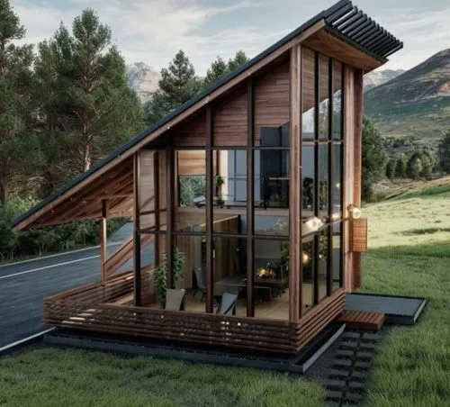 electrohome,house trailer,inverted cottage,small cabin,the cabin in the mountains,wooden house,cubic house,timber house,house in the mountains,frame house,prefab,house in mountains,glickenhaus,log cab