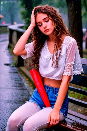 in the rain,relaxed young girl,girl sitting,young woman,sarikaya,teen,colorizing,young girl,young model istanbul,jehane,parisienne,red and blue,girl in t-shirt,rainy day,depressed woman,red white,francophile,boricua,girl smoke cigarette,umbrella,Illustration,Black and White,Black and White 03