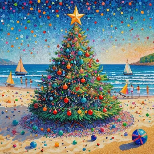 christmas on beach,christmas island,santa claus at beach,christmas landscape,knitted christmas background,watercolor christmas background,natal,christmas motif,christmasbackground,christmas scene,the christmas tree,seasonal tree,christmas trees,beach landscape,cristofaro,gantner,cartolini,umina,christmas tree,christmas congratulations,Conceptual Art,Daily,Daily 31