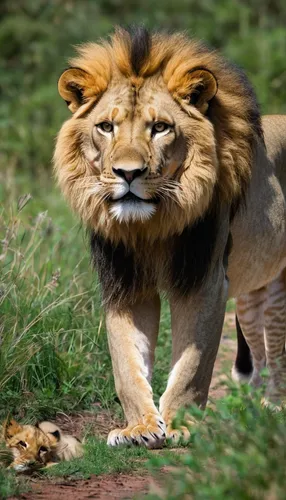 'If you think you have nerves of steel, trying going face to face with a lion on the hunt,' said Felix. 'This image is a snapshot of a magical encounter I had with two female lions, just a few metres 