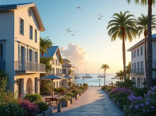 seaside resort,seaside country,shorefront,seaside view,beachfront,oceanfront,carmel by the sea,harborfront,beach resort,waterfront,arcachon,newport beach,south france,seafront,townhomes,beach scenery,paradis,seaside,house by the water,ocean view,Photography,General,Realistic