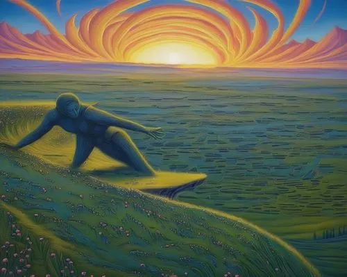 man at the sea,dubbeldam,surfer,surrealism,sundancer,dmt,girl on the dune,psychosynthesis,meditator,singularity,surya namaste,varekai,morning illusion,surfers,naturism,icarus,surfing,illusion,moebius,