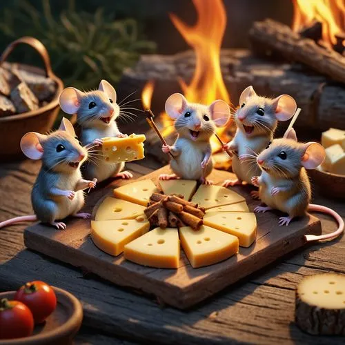 ratatouille,vintage mice,mice,white footed mice,campfire,rodentia icons,mousetrap,hors d'oeuvre,hors' d'oeuvres,cheese fondue,rodents,s'more,marshmallow art,marshmallows,baby rats,chefs,whimsical animals,chef,mouse bacon,year of the rat,Photography,General,Natural