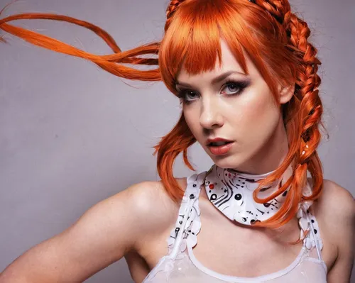 orange,hair accessory,artificial hair integrations,redhead doll,lindsey stirling,pippi longstocking,headpiece,orange half,red-haired,redheaded,orange cream,redhair,hair accessories,orange color,pigtail,red head,tiger lily,bright orange,cosplay image,redheads,Illustration,Abstract Fantasy,Abstract Fantasy 11