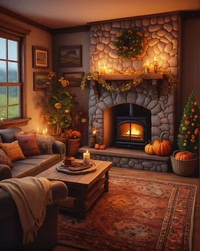 christmas fireplace,christmas landscape,warm and cozy,fireplace,coziness,christmas room,autumn decor,seasonal autumn decoration,fire place,autumn decoration,christmas scene,fireplaces,coziest,cozier,home landscape,country cottage,winter house,christmas motif,seasonally,family room,Illustration,Realistic Fantasy,Realistic Fantasy 18