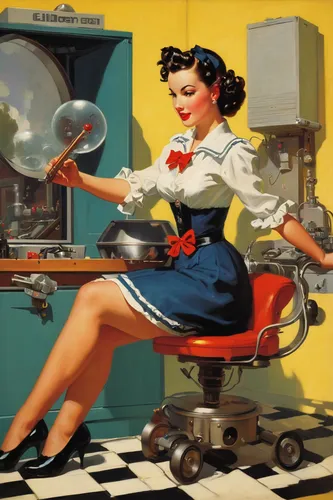 vintage kitchen,retro women,housework,retro 1950's clip art,girl in the kitchen,switchboard operator,housewife,retro woman,sewing machine,retro pin up girls,retro pin up girl,telephone operator,retro girl,homemaker,girl at the computer,woman holding pie,washing dishes,cleaning woman,women in technology,vintage art,Illustration,Retro,Retro 10