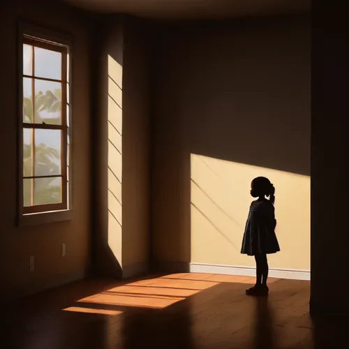 In the anime animation's opening scene, as the young Haitian pregnant woman living in Florida stands alone in the dimly lit room, her silhouette casts a shadow on the wall, symbolizing the absence of 