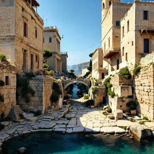 a stone walkway leads to an old stone building,giovinazzo,water stairs,korcula,stari,matera,wadi dana,karakaj,dubrovnik,crescent spring,mediterranean,batroun,hamam,badarneh,puglia,sidoli,yarmuk,water 