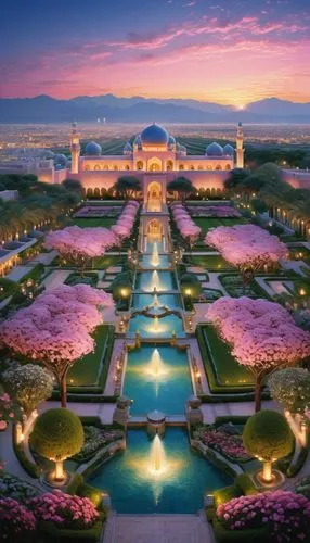 dubai miracle garden,dubai garden glow,brunei,putrajaya,bahria,ashgabat,Illustration,Realistic Fantasy,Realistic Fantasy 08