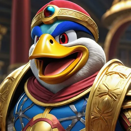 King Dedede as a Mortal Kombatant (close up),dedede,pardede,rockerduck,dolan,ducalcon,uther,duc,glomgold,pulsa,horus,quack,donald duck,quacks,rockhopper,donald,galeazzo,duckburg,ormolu,the emperor's m