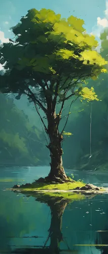 isolated tree,lone tree,painted tree,flourishing tree,small tree,a tree,forest tree,tree,green tree,mangroves,pine tree,old tree,the japanese tree,smaller tree,floating island,pine,oak tree,watercolor tree,maple tree,tranquil,Conceptual Art,Fantasy,Fantasy 06