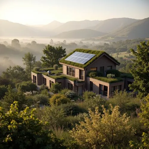 ecovillages,passivhaus,house in the mountains,house in mountains,solar photovoltaic,electrohome,ecoterra,roof landscape,ecovillage,grass roof,greenhut,solar energy,home landscape,solar batteries,green living,solar panels,solar power,umbrian,photovoltaic,solarcity