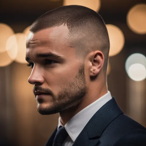 management of hair loss,lima bean,mohawk hairstyle,businessman,buzz cut,facial hair,men's suit,crew cut,high and tight,male model,man portraits,head icon,groom,edit icon,the groom,smooth hair,model-a,ceo,pomade,sharp,Photography,General,Cinematic