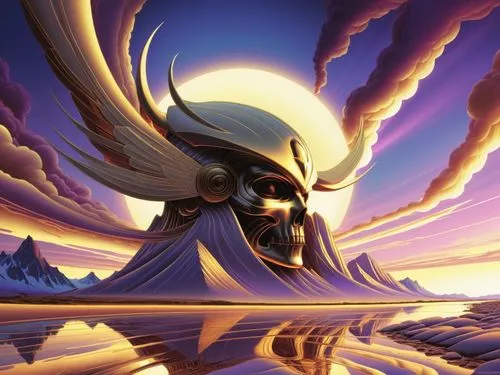 firewind,skull racing,death angel,mazinkaiser,dethklok,skull rowing,Illustration,Realistic Fantasy,Realistic Fantasy 25