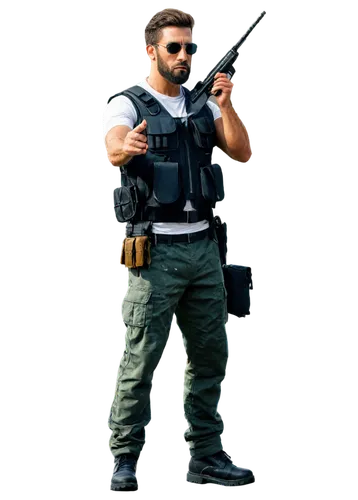 pubg mascot,mercenary,ballistic vest,png transparent,man holding gun and light,cargo pants,pubg mobile,png image,pubg,shooter game,sniper,grenadier,policeman,fidel castro,actionfigure,agent,action figure,gi,officer,spy,Illustration,American Style,American Style 14