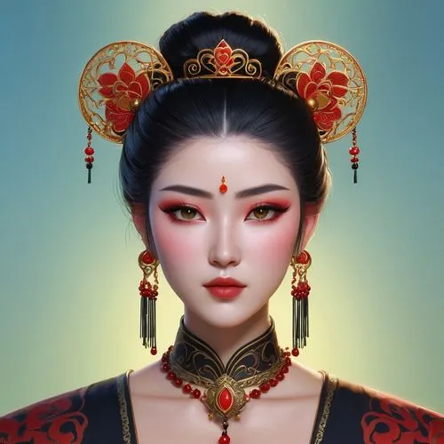 oriental princess,mulan,geisha,oiran,geisha girl,oriental girl,Illustration,Japanese style,Japanese Style 21