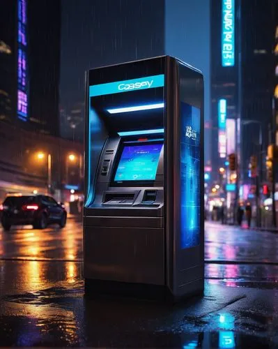 automated teller machine,coin drop machine,cash point,parking machine,electronic money,atm,interactive kiosk,parking meter,kiosk,digital currency,soda machine,vending machine,mobile banking,vending machines,jukebox,deposit,payment terminal,digital safe,video game arcade cabinet,cyberpunk,Conceptual Art,Oil color,Oil Color 11