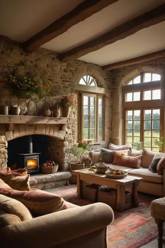 fireplaces,fire place,fireplace,family room,sitting room,inglenook,luxury home interior,wooden beams,coziest,cotswolds,great room,coziness,trerice in cornwall,beautiful home,country cottage,warm and cozy,mantels,living room,vaulted ceiling,cottars,Illustration,Abstract Fantasy,Abstract Fantasy 04