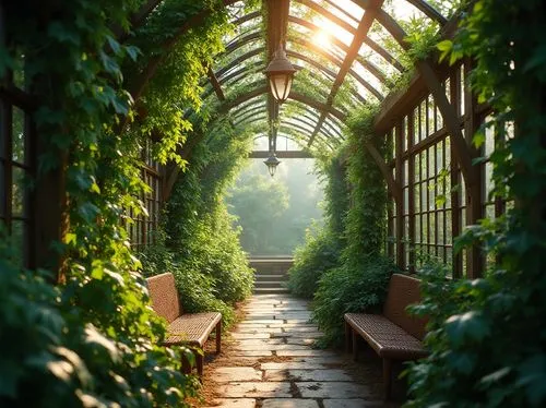 tunnel of plants,plant tunnel,greenhouse,pergola,walkway,green garden,conservatory,verdant,pathway,gardens,arbor,towards the garden,the garden,garden of plants,to the garden,winter garden,garden,nature garden,forest path,arbour,Photography,General,Realistic