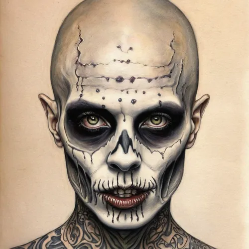 779x1025 My pencil drawing of Rick Genest aka Zombie boy by AtomiccircuS on,calavera,scull,days of the dead,calaverita sugar,skull drawing,day of the dead skeleton,skull bones,skull and cross bones,vi