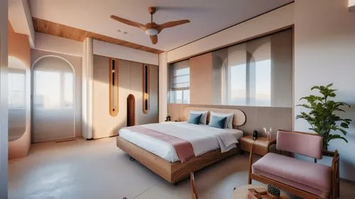 modern room,3d rendering,sleeping room,bedroom,guest room,modern decor,room divider,sky apartment,shared apartment,interior decoration,an apartment,danish room,render,ceiling-fan,japanese-style room,interior design,apartment,contemporary decor,great room,guestroom,Photography,General,Realistic