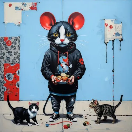 dran,banksy,mouses,mouseketeer,mickey mause,mousetrap,Illustration,Realistic Fantasy,Realistic Fantasy 24