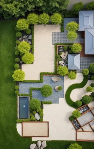 Landscape Design,an overhead view of a house with large grass areas,landscape design sydney,landscape designers sydney,garden design sydney,landscaped,japanese zen garden,garden elevation,Photography,