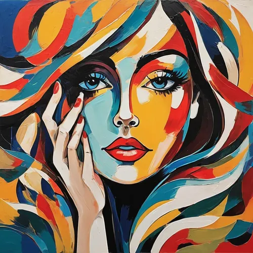 cool pop art,pop art style,pop art woman,pop art colors,popart,effect pop art,art painting,pop art girl,woman's face,woman face,painting technique,glass painting,fabric painting,pop art background,oil painting on canvas,modern pop art,boho art,meticulous painting,hand painting,psychedelic art,Conceptual Art,Oil color,Oil Color 24