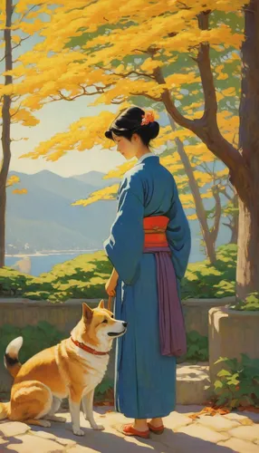 girl with dog,akita inu,hanbok,kyoto,akita,boy and dog,corgis,japan landscape,ginkaku-ji,japan,studio ghibli,kitsune,tsukemono,geisha,ikebana,defense,japanese art,japanese woman,kumano kodo,companion dog,Art,Classical Oil Painting,Classical Oil Painting 14